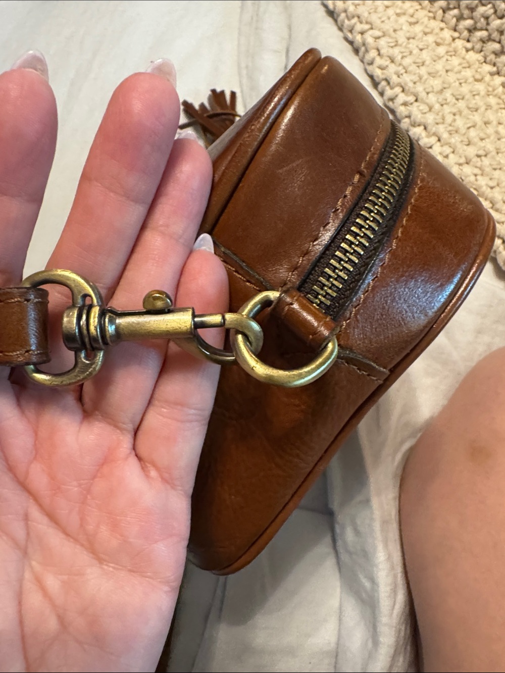 Patricia Nash Cognac Josie Crossbody Bag - Picture 13 of 16